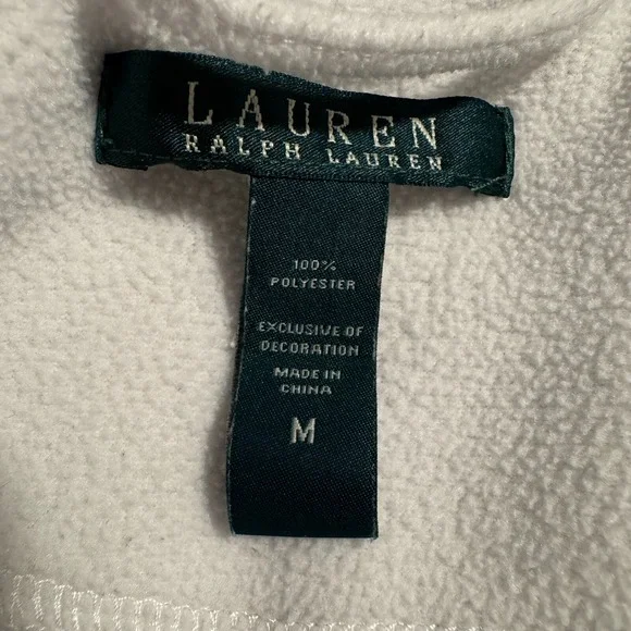 Lauren Ralph Lauren Terry Cloth Robe Short Pockets RLL Logo White Women's Medium - Picture 6 of 12